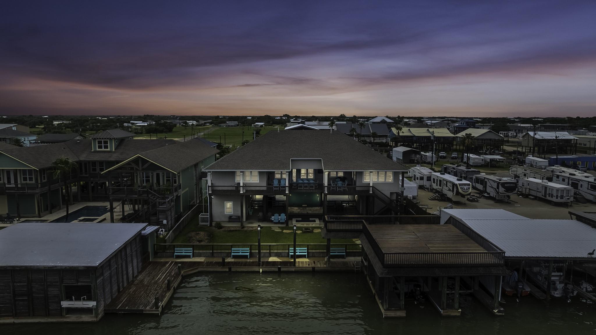 Image 1: Aerial of the Back of the Property from the ICW