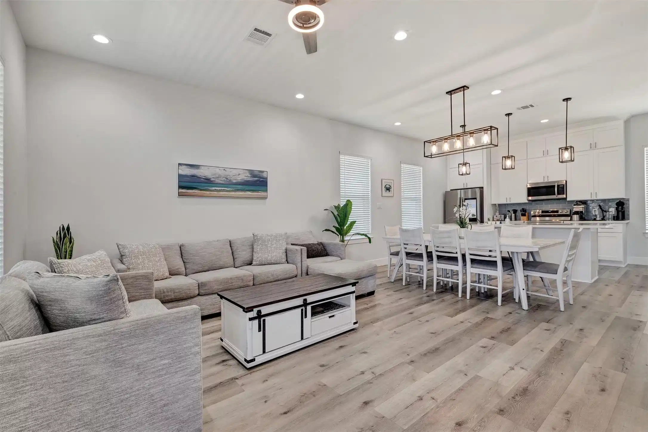 Image 1: The large open concept great room has space for ev