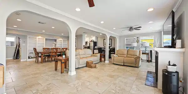 Image 4: Second floor, living area, open to the kitchen and