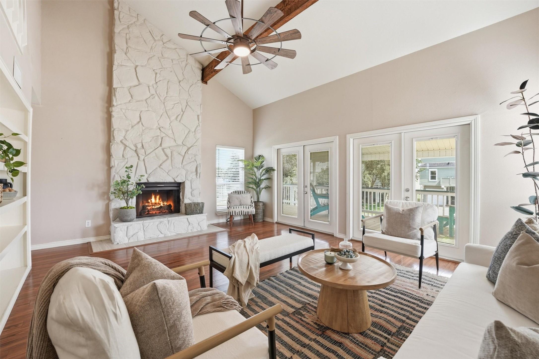 Image 4: From cozy evenings by the stunning stone fireplace