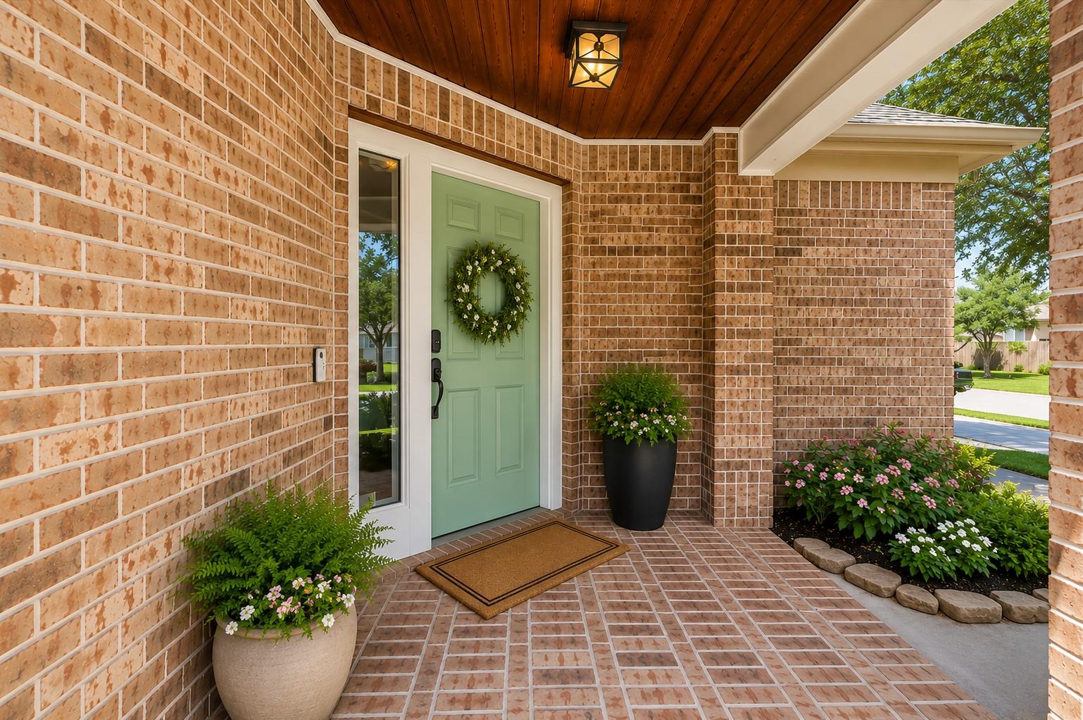 Image 3: Welcome home through the charming covered front po