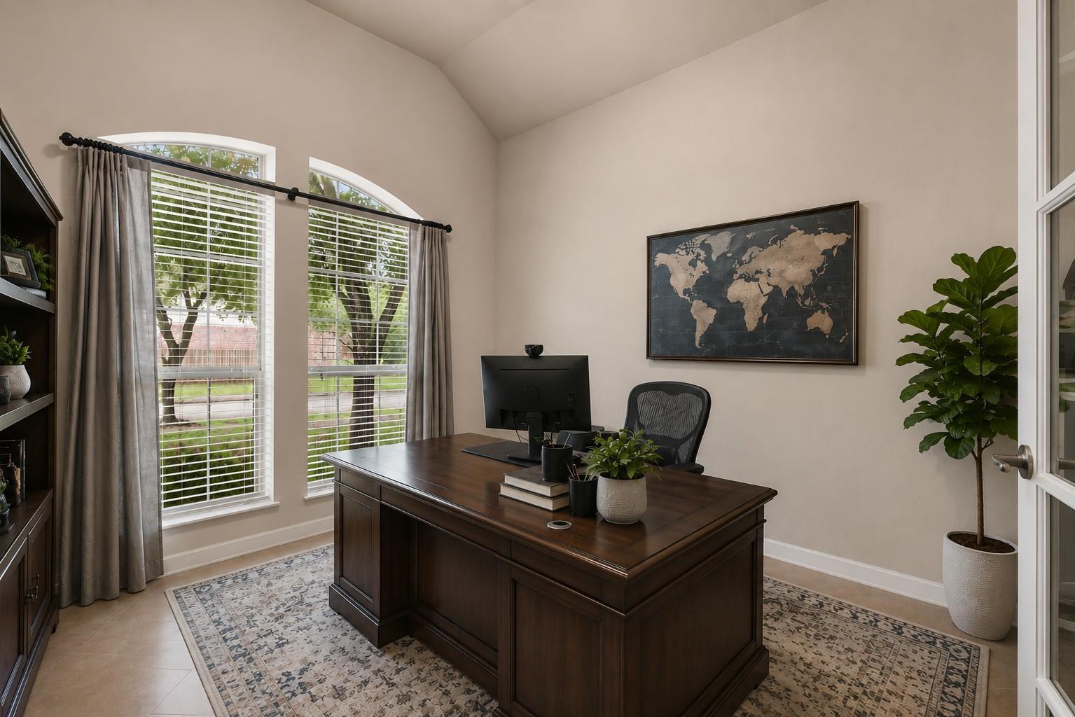 Image 3: Home Office/Study with French doors