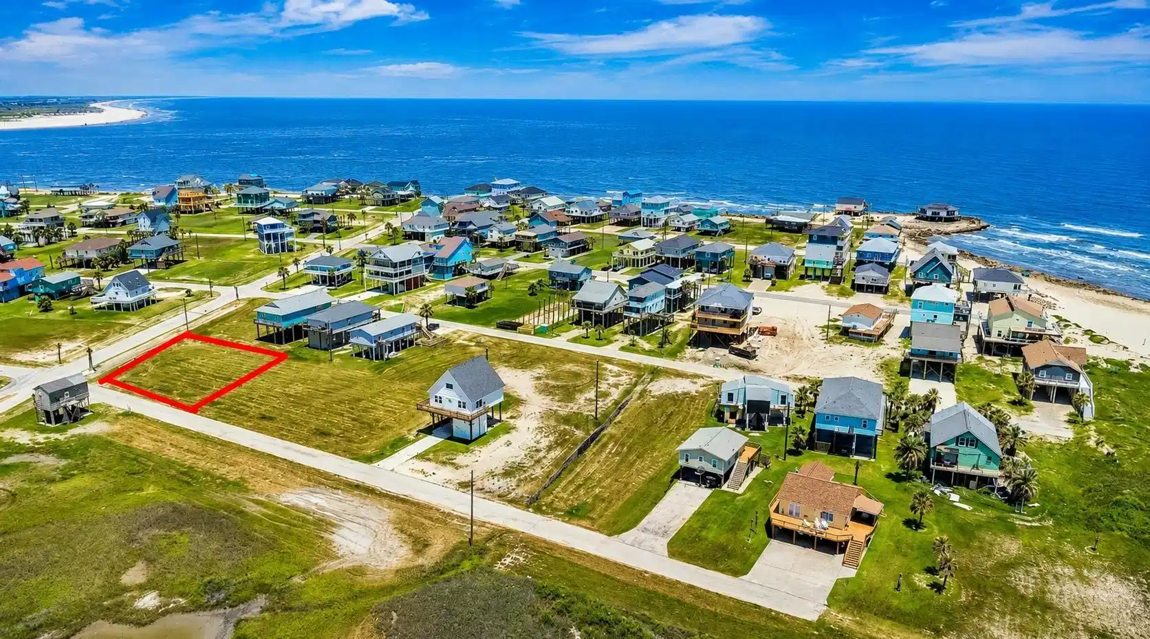 Image 1: Birdseye view showing the property and the private