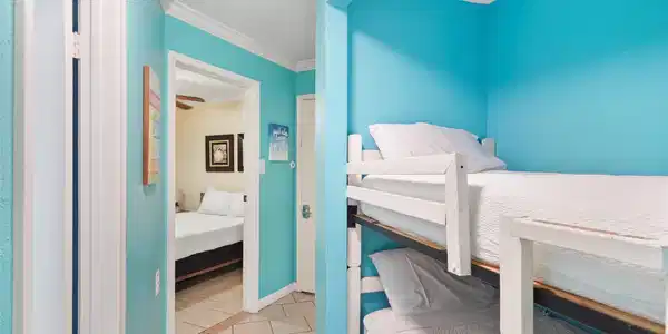 Image 4: This photo showcases a bright, cheerful hallway wi