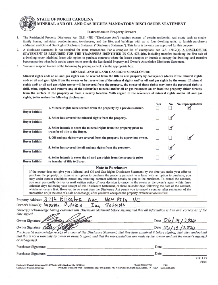 Image 4: Mineral, Oil & Gas Rights Disclosure