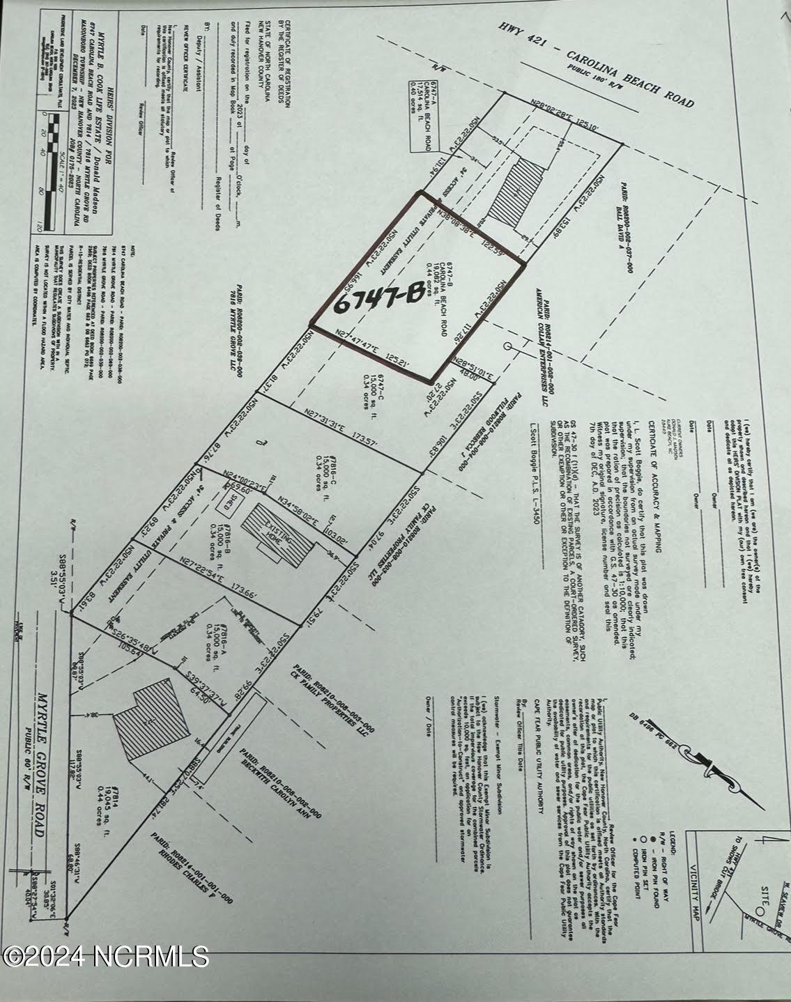 Image 3: 6747-B Carolina Beach Rd. Plat Map