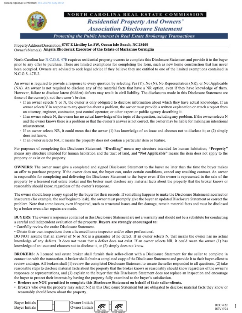 Image 1: Residential Property Disclosure