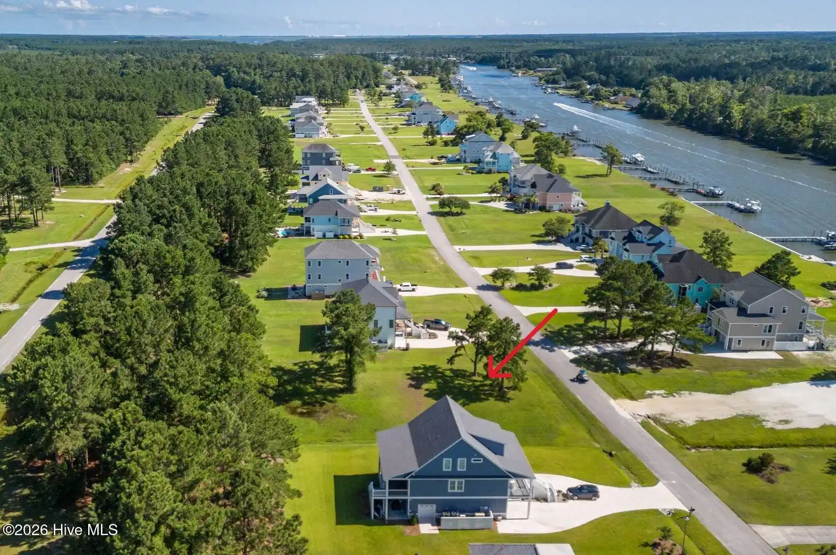 Image 1: Lot 60 arial overview with water&arrow