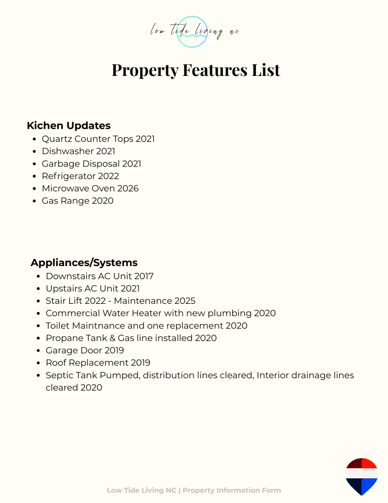 Image 4: Property Features List