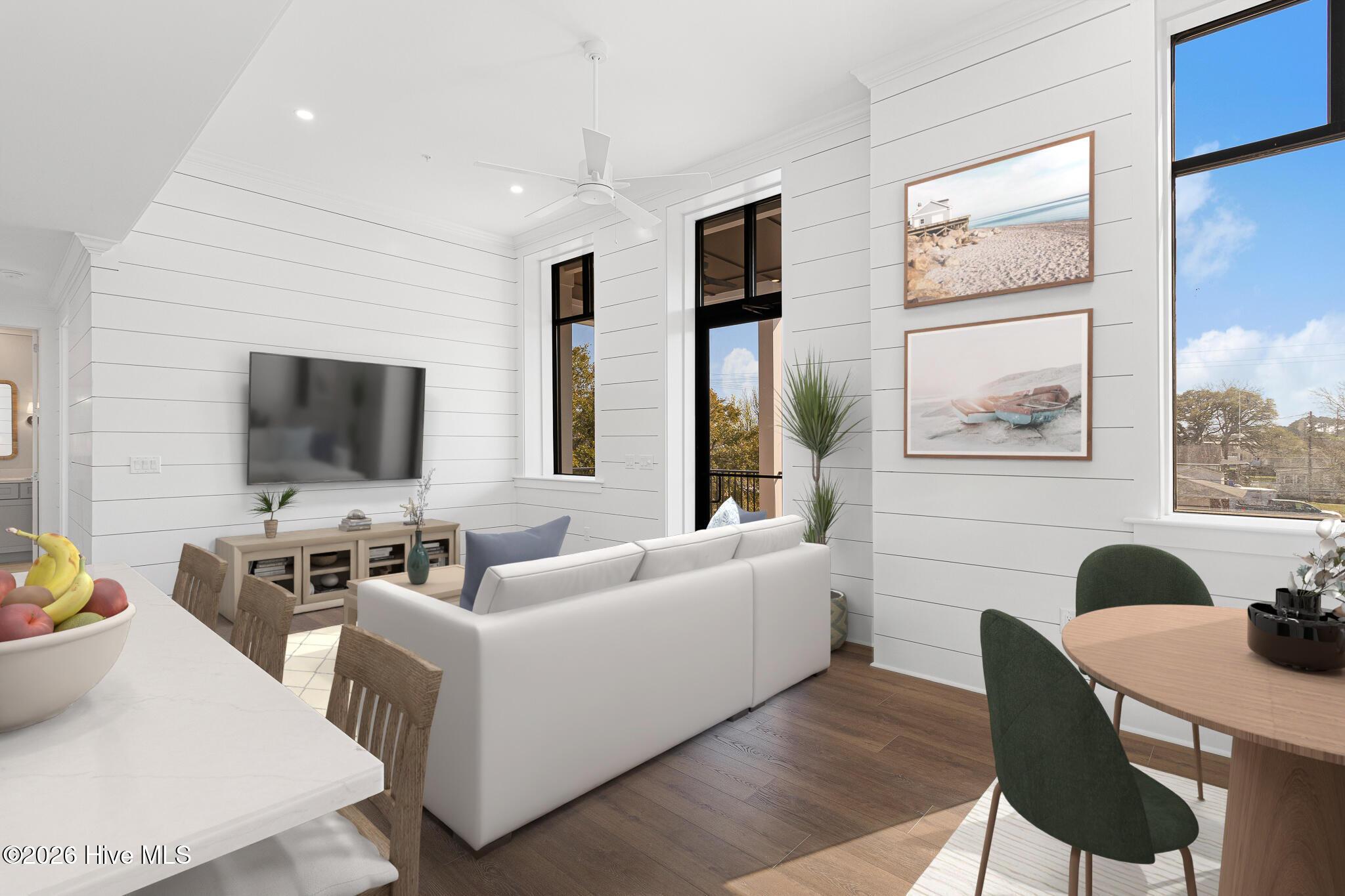 Image 2: Living Room w/ Porch Access