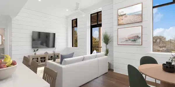 Image 2: Living Room w/ Porch Access