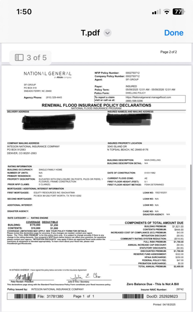 Image 2: Flood Insurance Policy