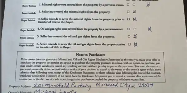 Image 3: Mineral, Oil & Gas Rights Disclosure