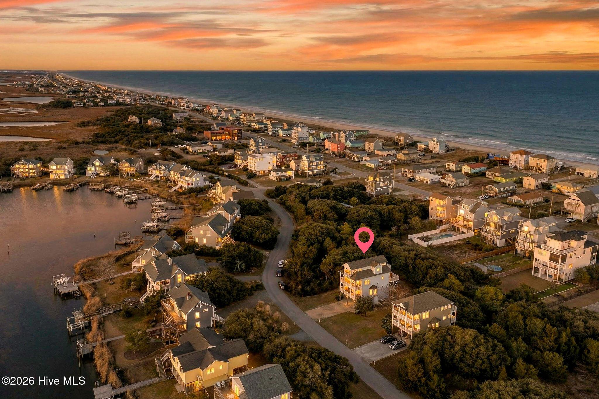 Image 3: 122OldVillageLane_Aerial_Dusk_01