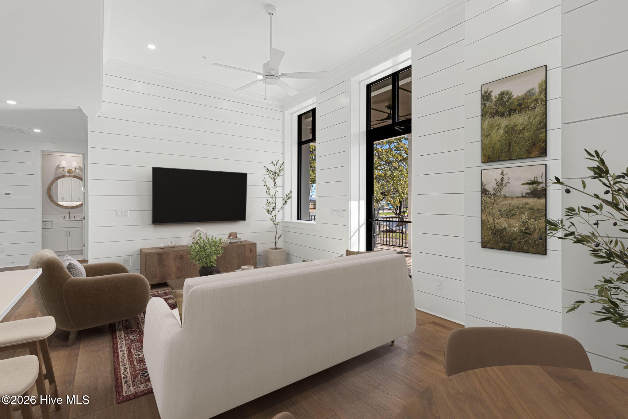 Image 2: Living Room w/ Porch Access