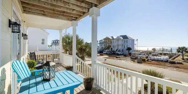 Image 3: Covered Front Porch with Waterviews