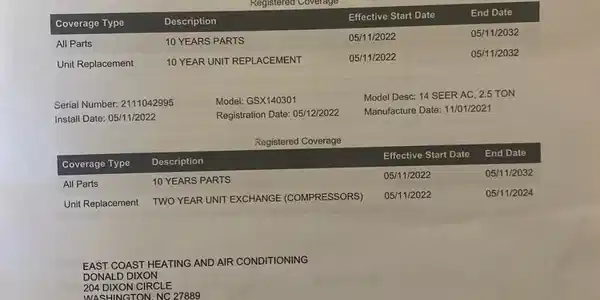 Image 2: HVAC Warranty
