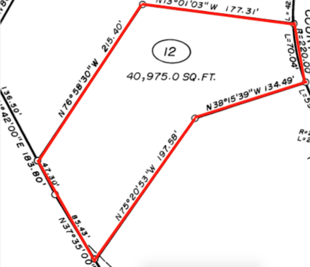 Image 4: Plat of lot 12 Edenton bay for reference