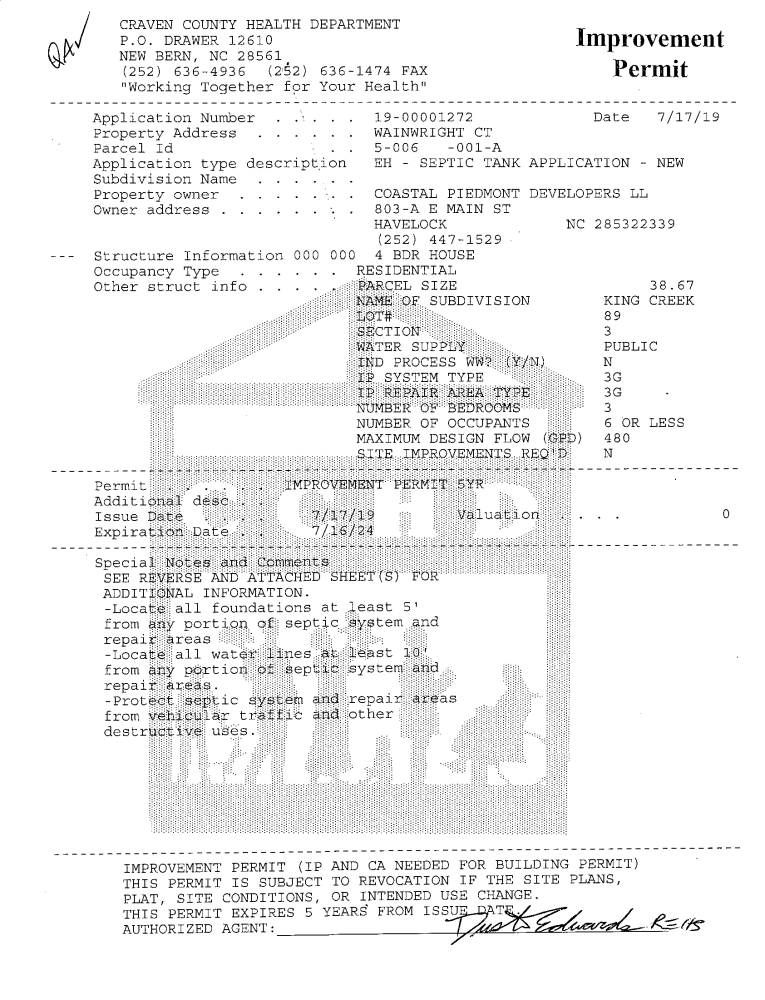 Image 4: Improvement Permit