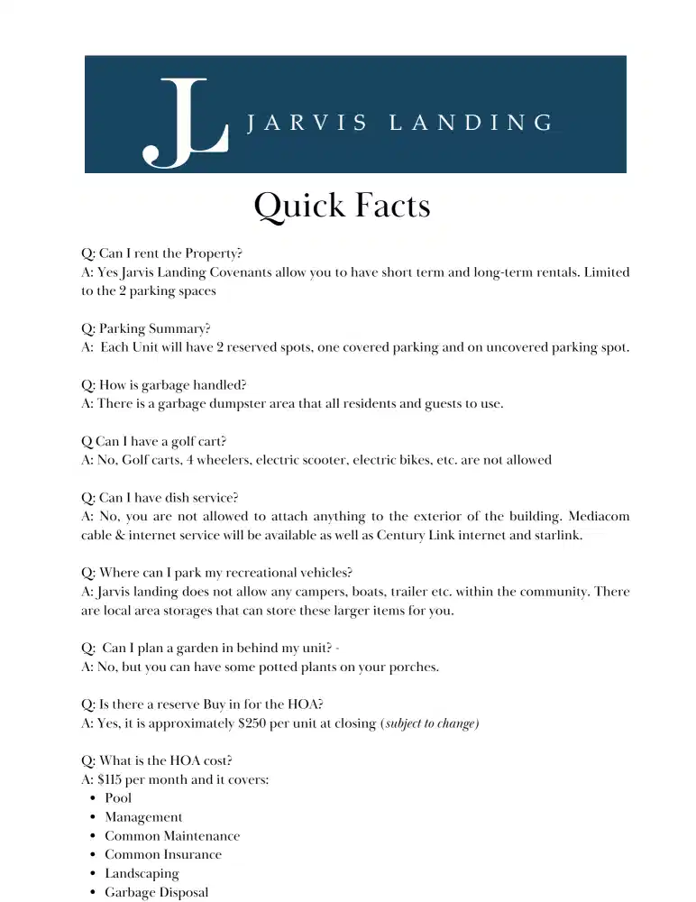 Image 1: Community FAQ Sheet