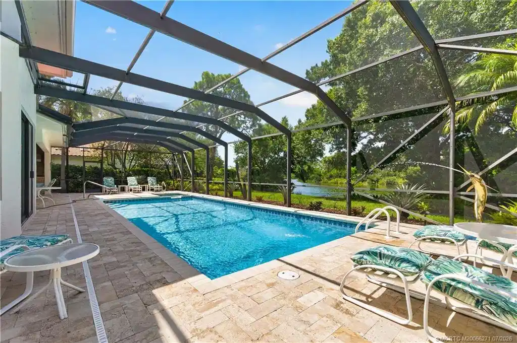 Image 1: Pool & Patio with water view