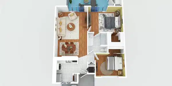 Image 4: 2 bedroom 1 bath virtual photo