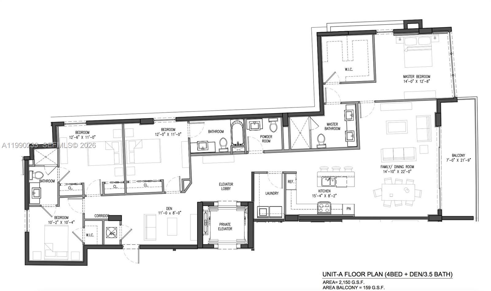 Image 2: Floor Plan - Master has Balcony