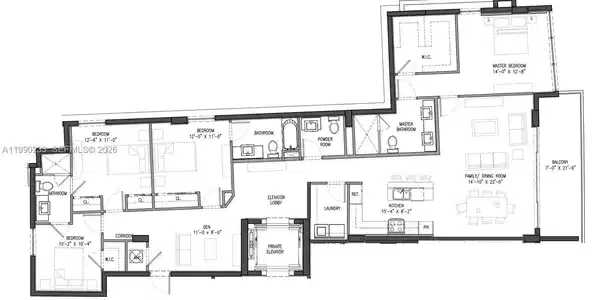 Image 2: Floor Plan - Master has Balcony