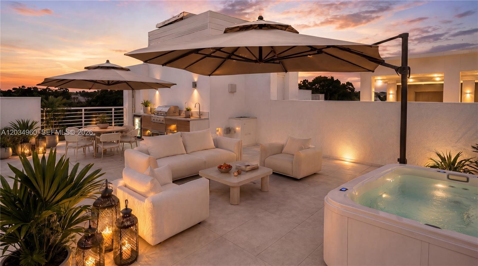Image 1: Private Rooftop Terrace Virtually Staged