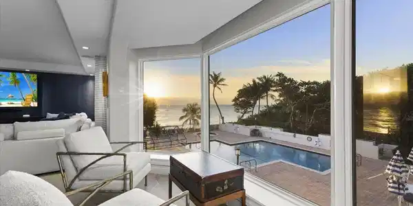 Image 3: Upper level oceanfront living room