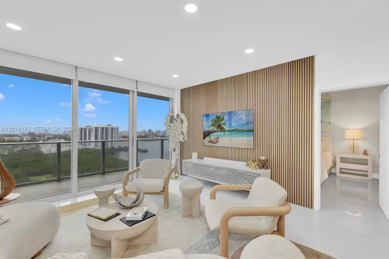 Image 1: Floor-to-ceiling windows, water views