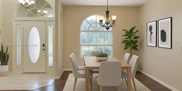 Image 2: Virtually Staged-Dining Area/Livingroom Open Floor Plan