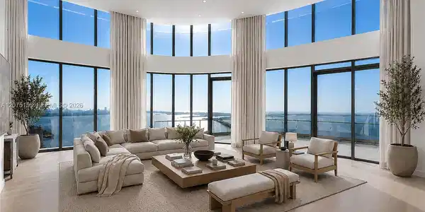 Image 2: Great Room. UNA Residences Brickell. One or more photos have been virtually staged.