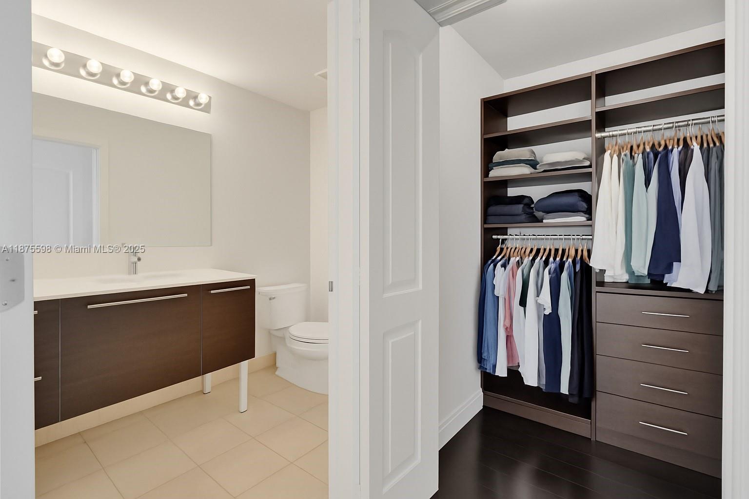 Image 4: main bathroom and walk in closet
