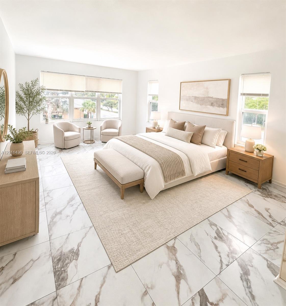 Image 4: AI Virtual staging of Primary Bedroom