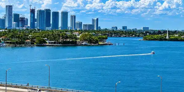 Image 3: Looking a little further north, toward Edgewater's skyline and the Collins monument in Biscayne Bay.