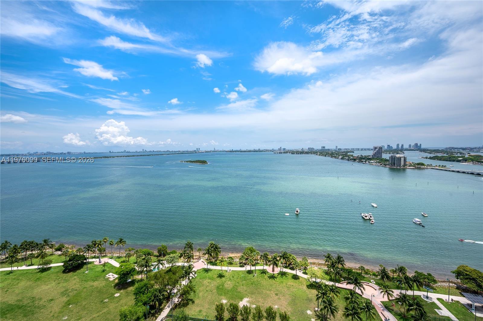 Image 2: View from the 25th floor of Margaret Pace Park and Bay