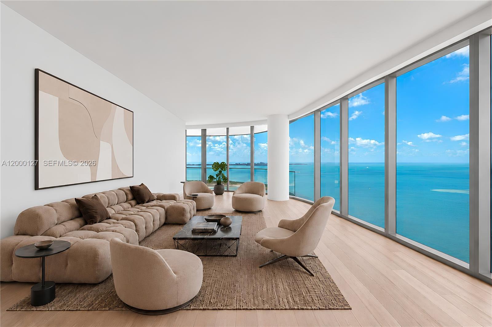 Image 2: UNA Residences Brickell Living Room. Virtually Staged.