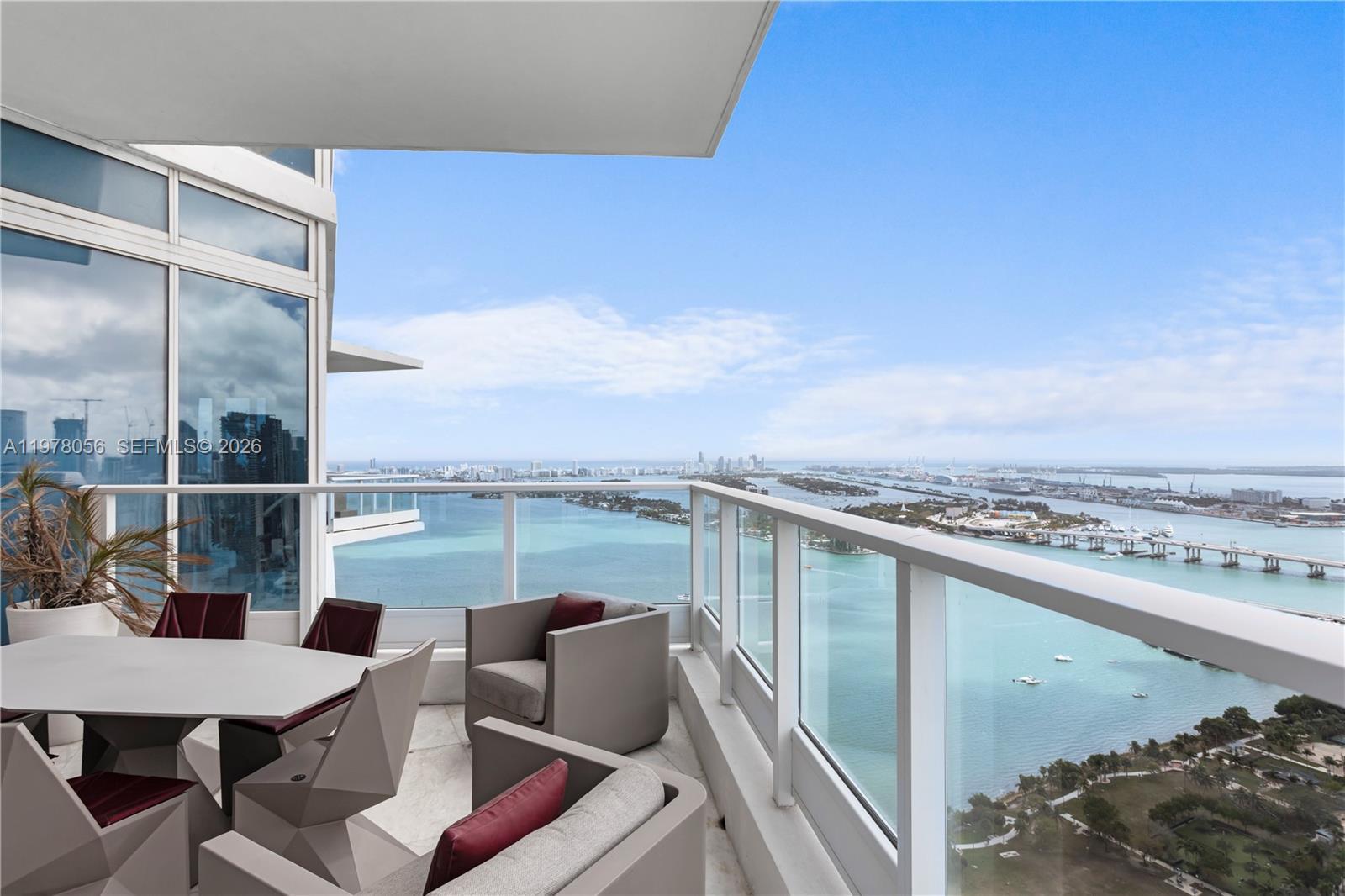 Image 4: Unobstructed Biscayne Bay vistas from penthouse level
