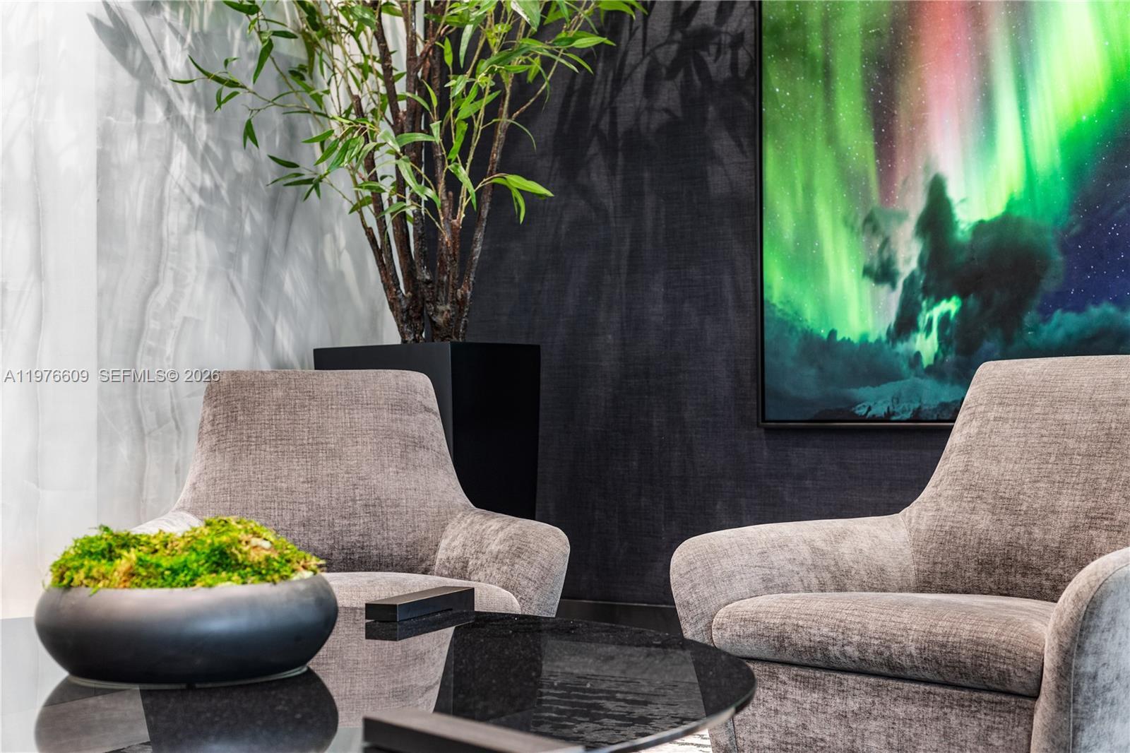 Image 2: The lobby is exquisitely designed with lush decor. This 61 unit building overlooks the Atlantic Ocea