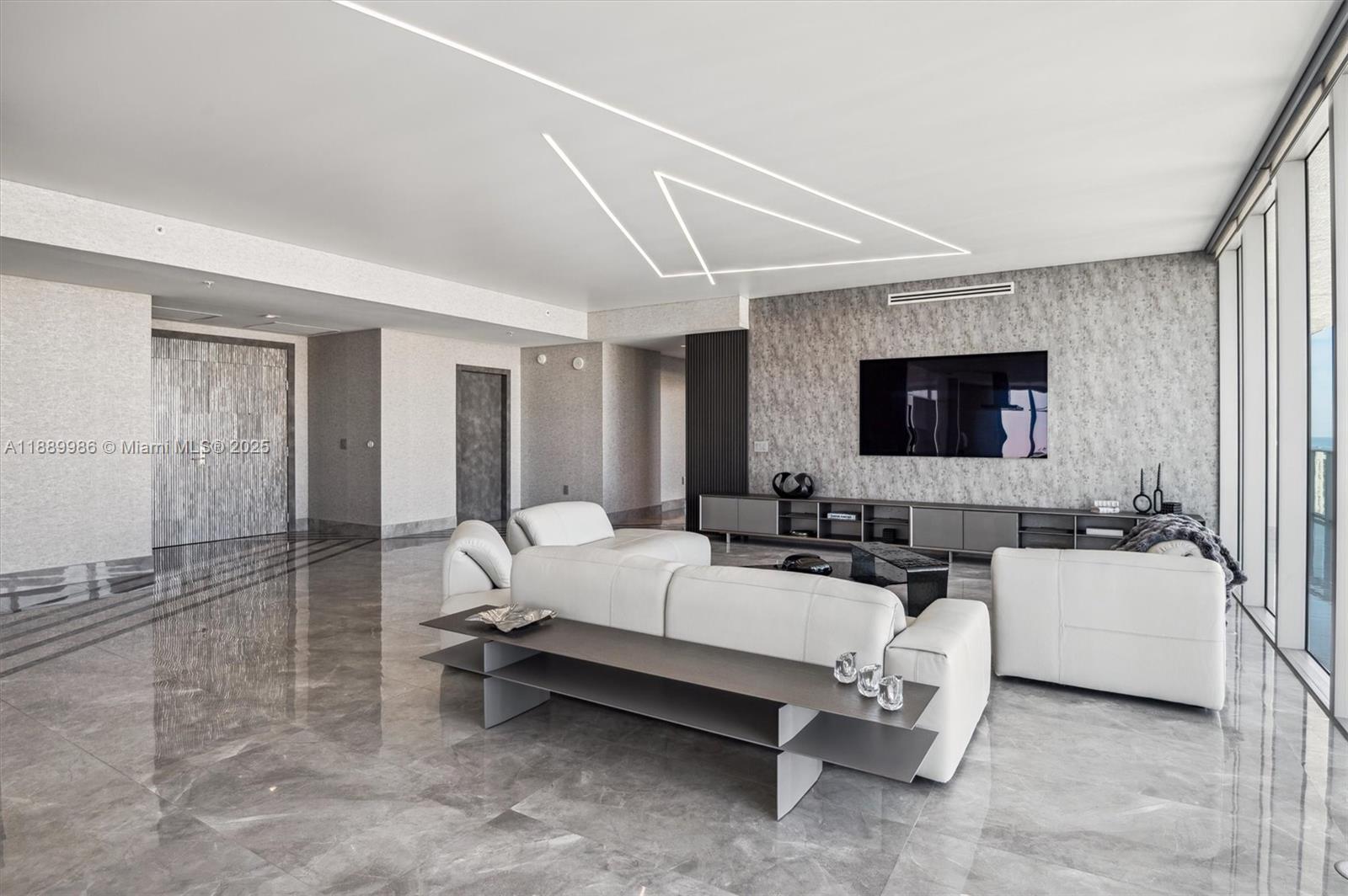 Image 3: - Living Room Entertainment Center &ndash; LG smart TV w/ In Wall Sonos Speaker System: 83" LG 4K SM