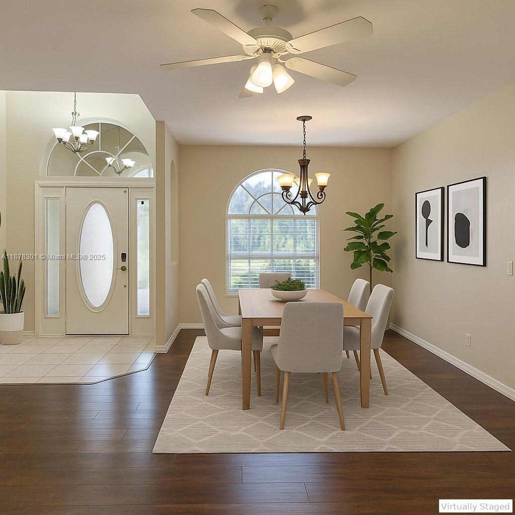 Image 2: Virtually Staged-Dining Area/Livingroom Open Floor Plan