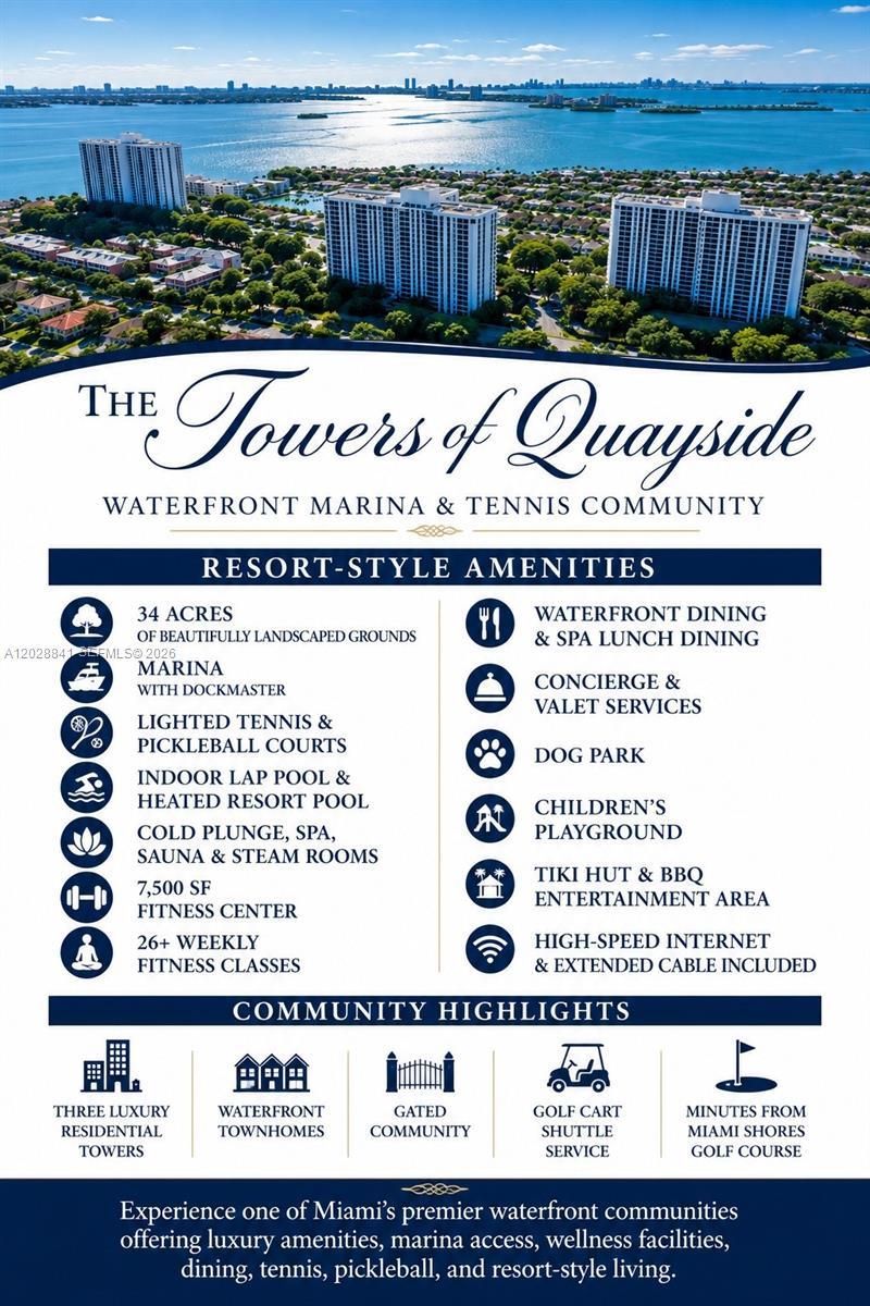 Image 3: Discover the exceptional amenities offered in the Tower of Quayside gated waterfront marina and tenn