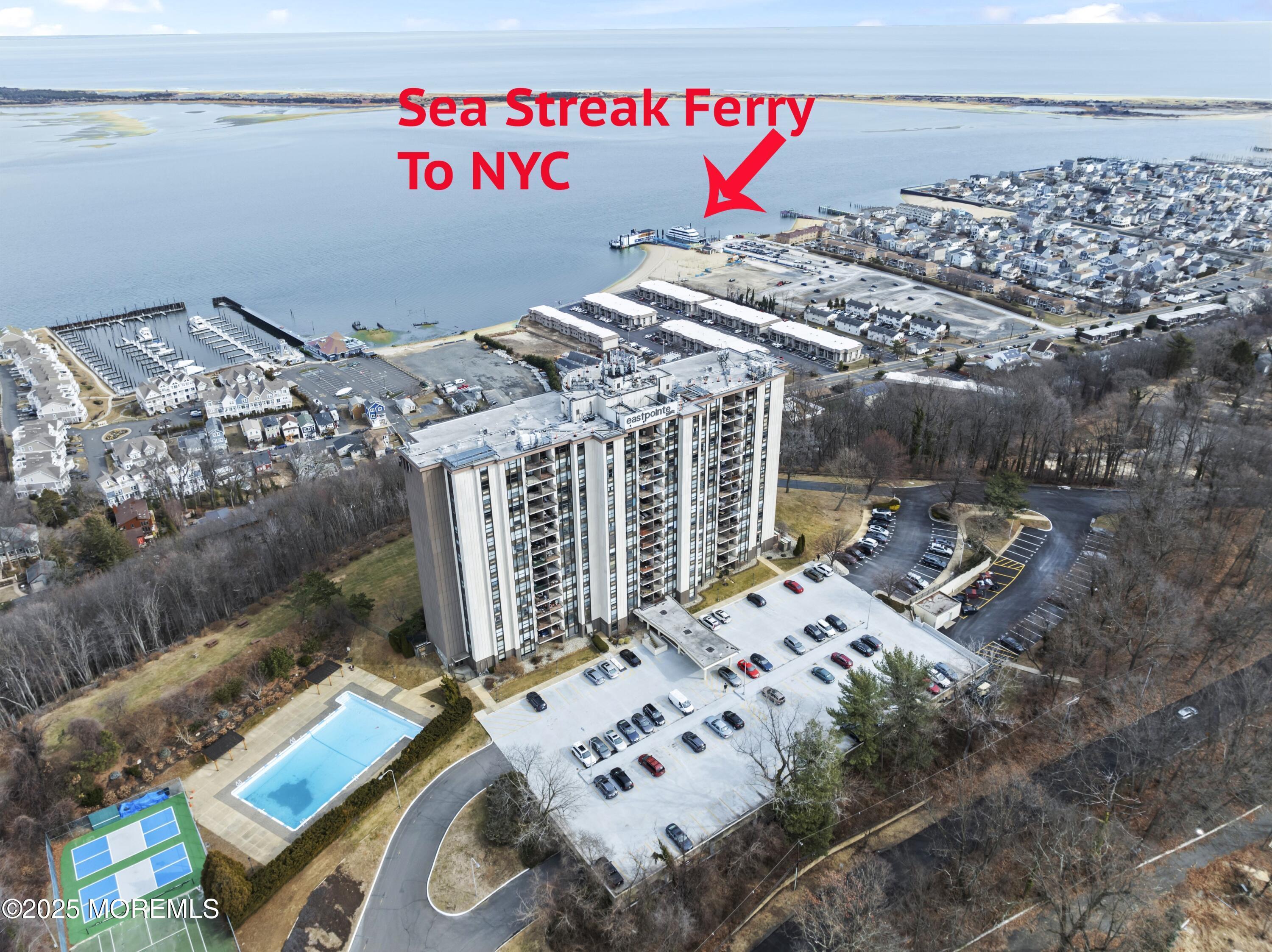 Image 2: Aerial With NYC Seastreak Ferry