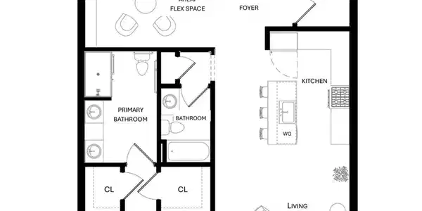 Image 4: Floor Plan - Unit #102 - E-1 Model