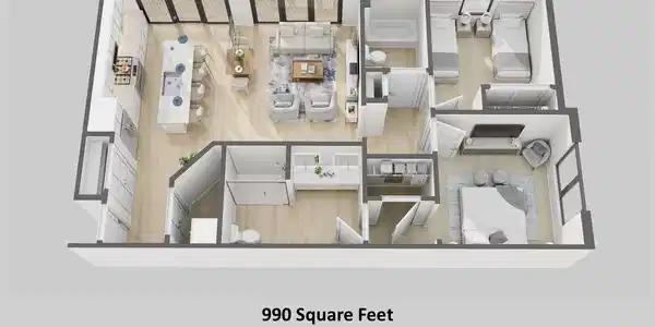 Image 3: Overhead Floor Plan A-1