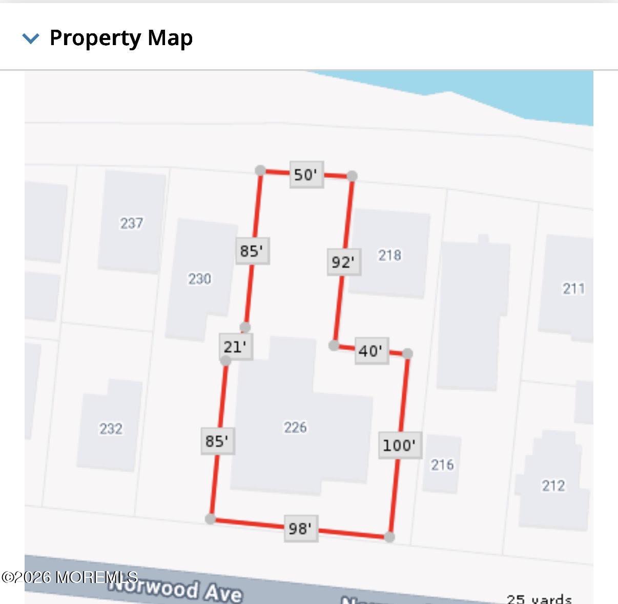 Image 2: 226 Norwood lot dimensions