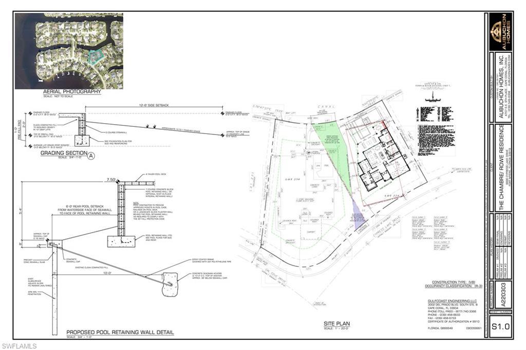 Image 3: 2450 sq ft home, 3 car, pool, 3 + den positioned in relation to setbacks, existing tennis court and neighboring home
