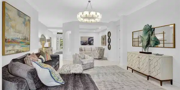 Image 3: View of formal living room from the great room.