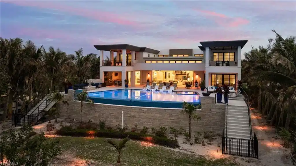 Image 1: Contemporary Gulf front home along Captiva's Gold Coast